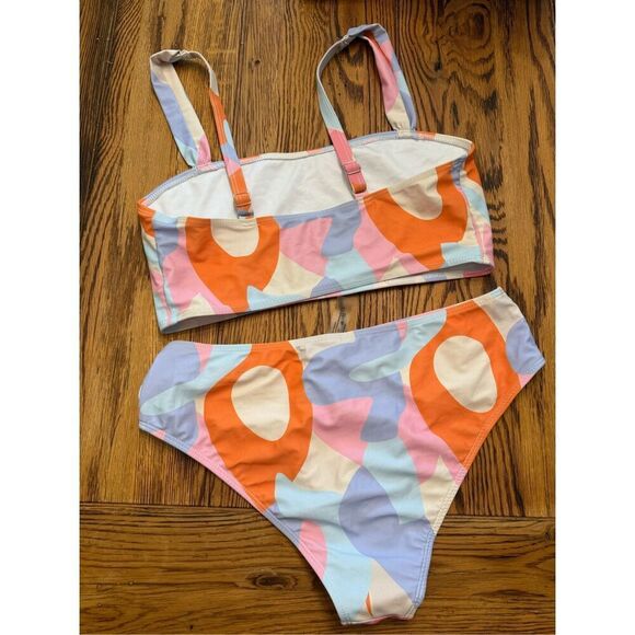 Retro swirl high waist bikini set size Large - Picture 2 of 4